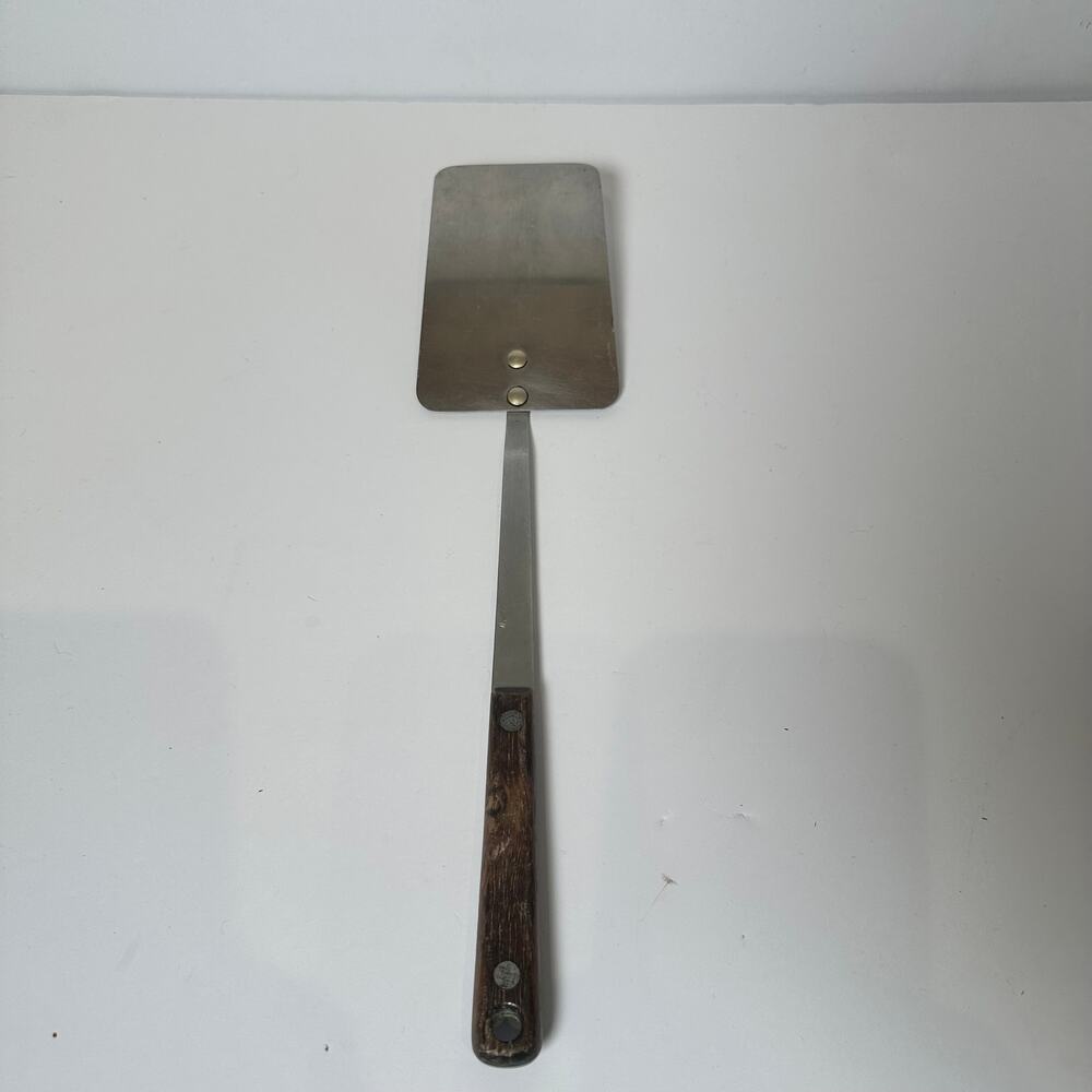 Vintage Sears Maid Of Honor Spatula Wooden Handle 13" Made in USA Stainless
